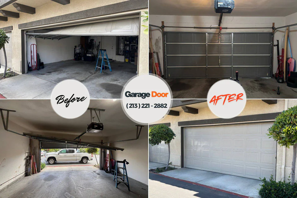 Before and after: garage door repair West Siloam Springs, OK